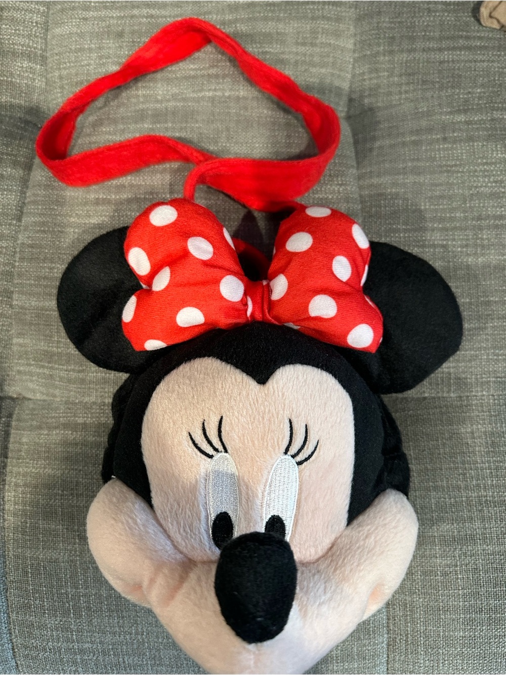 Minnie Mouse Plush Crossbody Bag with Red Polka Dot Bow